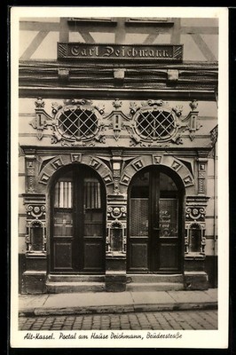 Kassel, Portal am Hause Deichmann, Brüderstraße, Ansichtskarte 