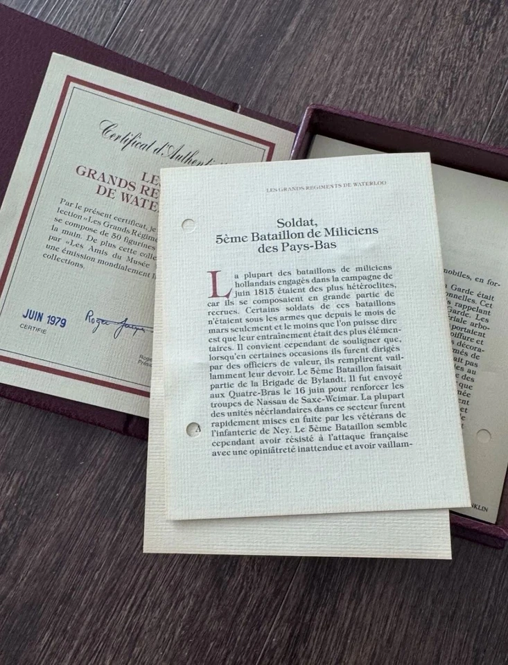 Juego de 35 soldados de peltre Franklin Mint Waterloo Regiments 1979 + libro en su mayoría en caja Foto 2 de 4