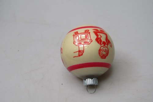 VTG Unsilvered Milk Glass Pictured Mrs SANTA Ball Christmas Ornament Shiny Brite - Picture 6 of 8