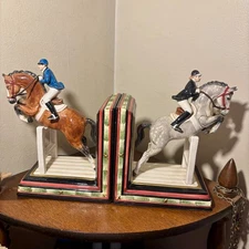 Fitz & Floyd equestrian ceramic book ends