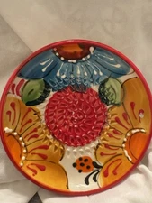 Authentic Ceramic Garlic Lemon Grater Plate Hand Painted & Hand Made In Spain 
