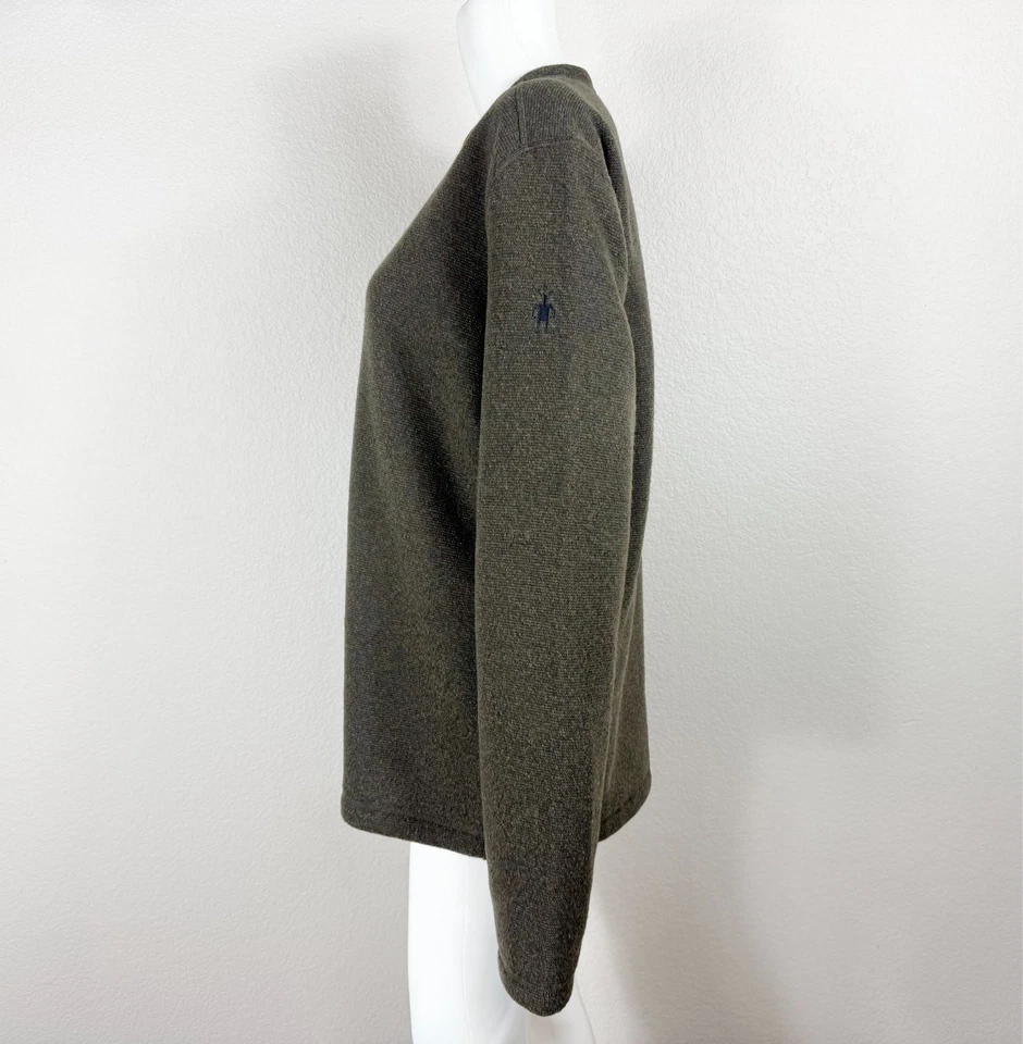 SMARTWOOL Hudson Train Crew Sweater in Military Olive NWT NEW Large Men's - Image 2 of 4