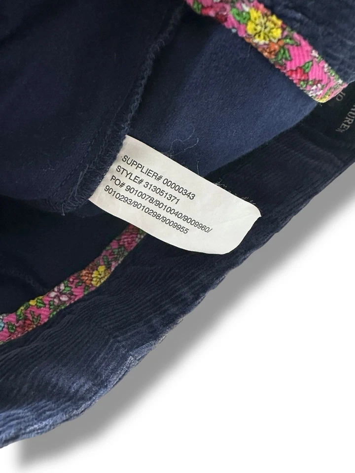 Ralph Lauren Girls 10 Blue Corduroy Skirt Skort Preppy Nautical Pockets - Image 3 of 4