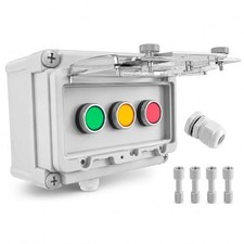 Momentary Push Button Switch Box, IP67 Red Stop Green Start Yellow Reset