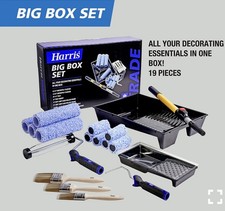 Harris Trade 19pc Big Box Roller & Brush Set Micropoly Emulsion Paint Kit