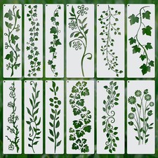 12pcs Leaf Vine Stencils, Leaves Flower Stencil Reusable Floral Templates...