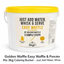 Golden Waffle Easy Waffle & Pancake Mix 3kg Catering Bucket – Add Water & Whisk