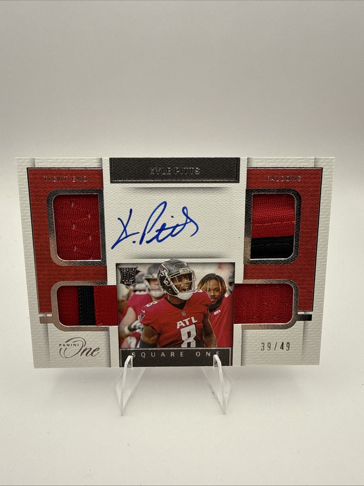 2021 Panini One - Square One Kyle Pitts /49 RC Patch Auto RPA SSP Falcons