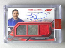 2023 Topps Dynasty Formula 1 Nigel Mansell WORLD CHAMPION Red Tri Relic /5