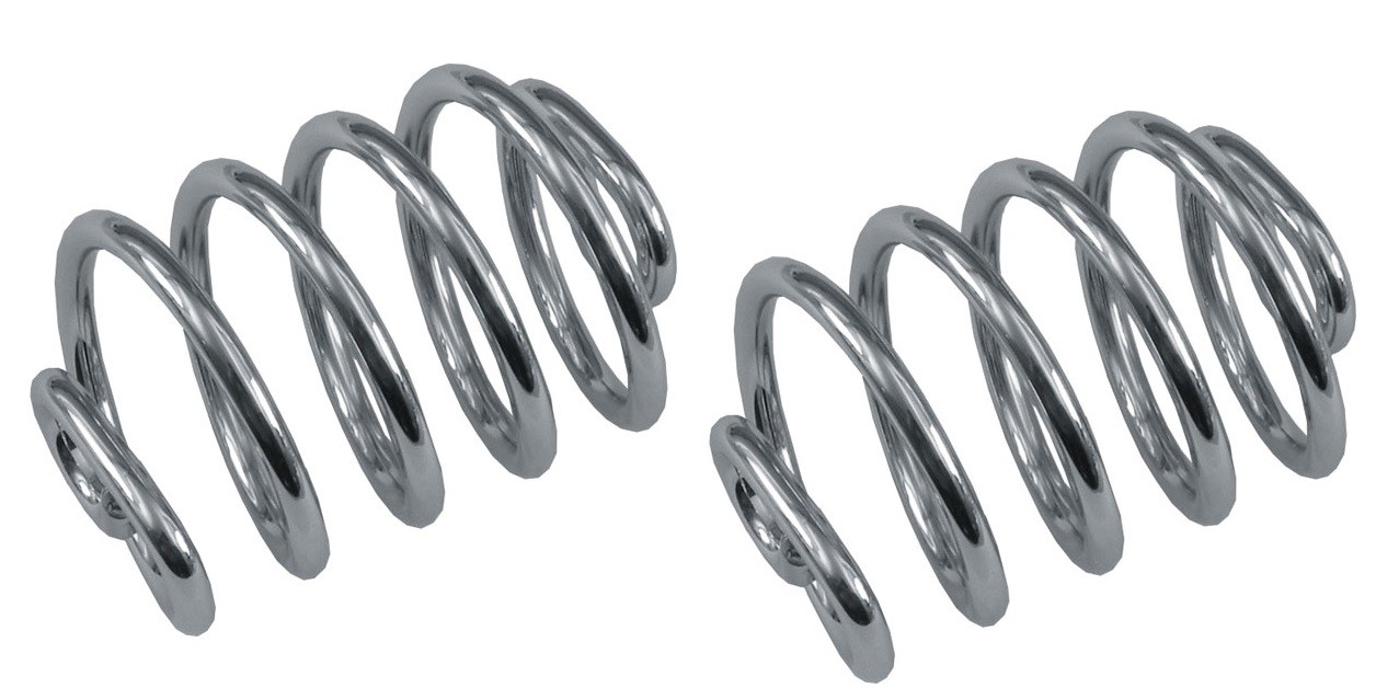 3"" Solo Seat Springs (Pair) - Cylinder Style Chrome - Chopper Bobber Custom