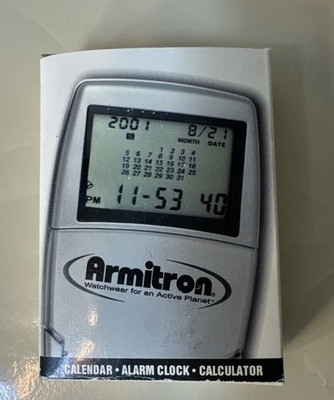 Armitron Desktop Digital Calendar Clock, Calculator, Countdown Timer Y2K Tech