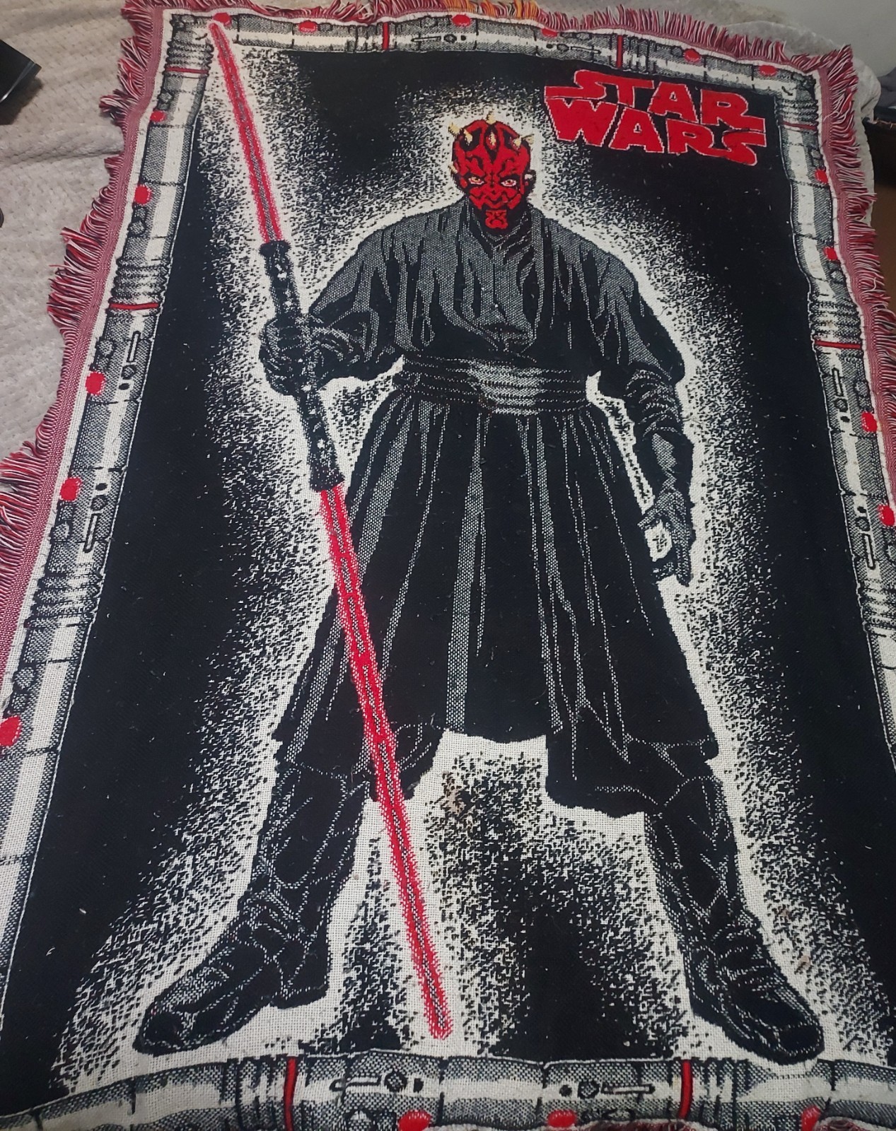 Northwest Company Star Wars Darth Maul Tapestry Knit 1990s Blanket