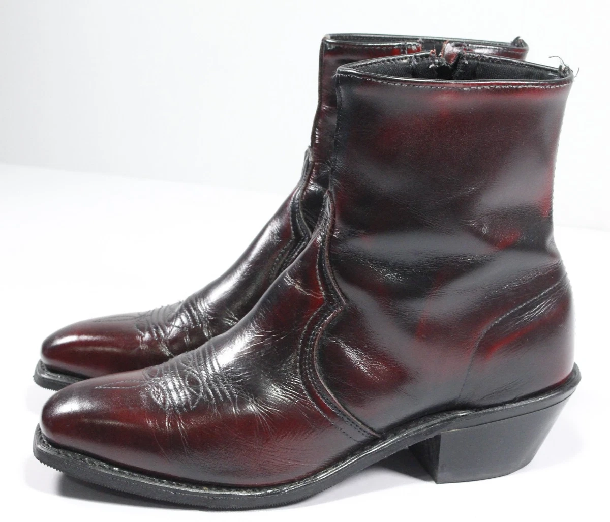Red Solid Zip Boots for Men for sale | eBay display picture 2