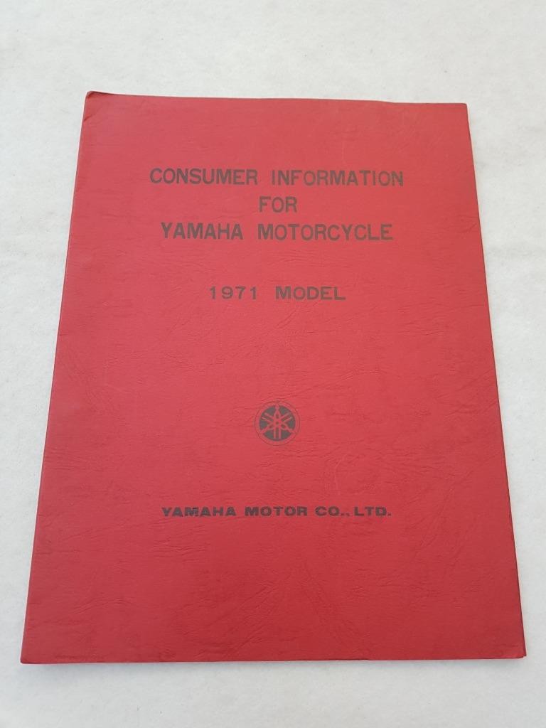 Folleto de ventas de motocicletas Yamaha Consumer Information 1971 modelos X10
