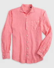 johnnie-O Emory Linen Button Up Shirt Daiquiri Size XL
