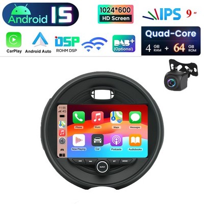 Für BMW Mini Cooper F55 2014-2019 4+64GB Android 15 Autoradio GPS Navi Carplay