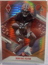 2021 Panini Phoenix Football #180 Demetric Felton Fire Burst Rookie Browns