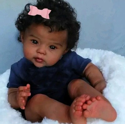 Reborn African American Babypuppe mit dunkler Haut 45-50 cm