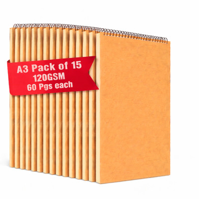 A3 Skizzenbuch 15er Pack 120GSM Patrone Zeichenblock Spirale Skizzenbuch 60 Seiten
