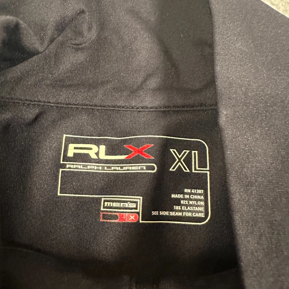 Camisa de golfe masculina RLX Ralph Lauren 1/4 zíper GG preta pulôver desempenho elástico - Imagem 3 de 4