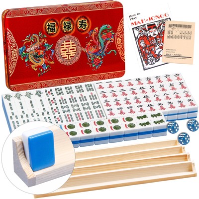 American Mahjong Set 24MM Small Mahjong Set Consists of 174 Tiles, Mahjong Bo...