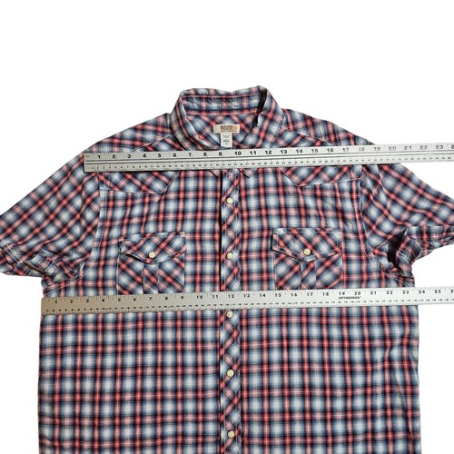 Route 66 Plaid Western SS Shirt Mens XL Pearl Snap Brush Popper - Picture 12 of 14