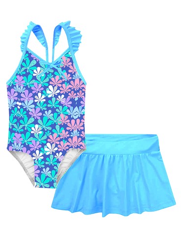 Kids Girl Swimming Suit Short Sleeves Front Zipper Beach Swimwear Bathing Suits - Picture 34 of 44