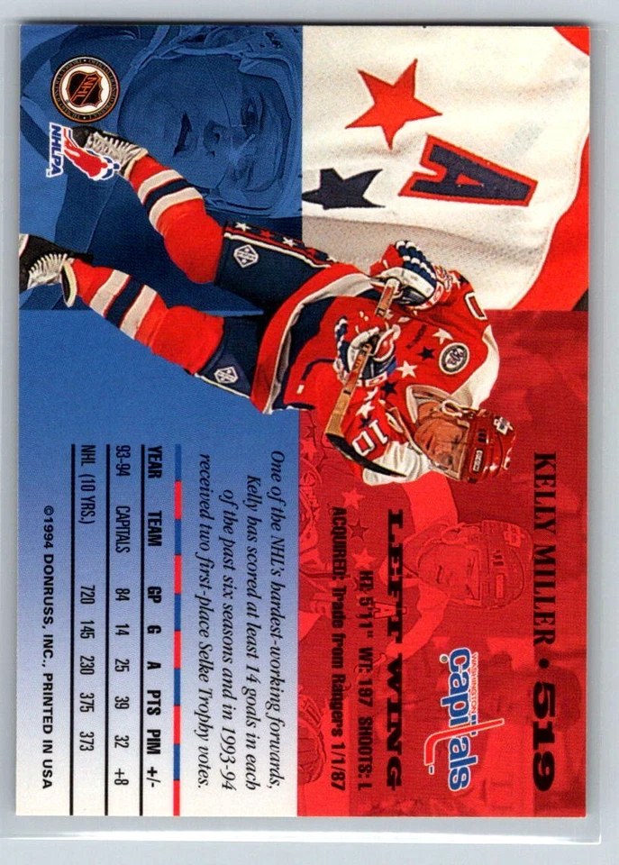 1994-95 Leaf #519 Kelly Miller - Image 2 of 2