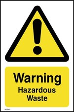 Warning Hazardous Waste  (Portrait) Sign or Sticker  All Sizes (WCD61)