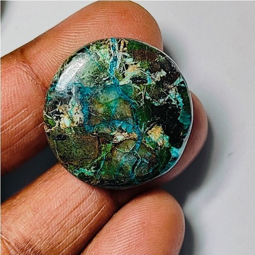 Piedra preciosa suelta cabujón turquesa azurita natural para joyería 45 quilates ME-11304 - Imagen 2 de 4