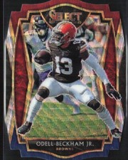 2020 Panini Select #124 Odell Beckham Jr Premier Level Red White Blue Wave Prizm