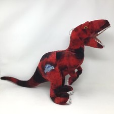 Jurassic World Dinosaur Large Plush Red Black Velociraptor Raptor 16  tall