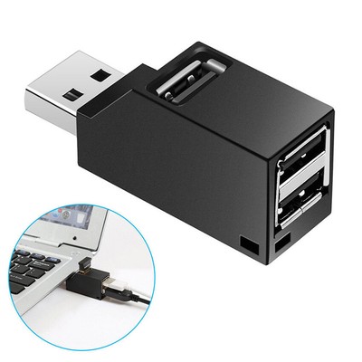 3-Port USB 2.0 HUB Mini Portable Splitter Box High Speed For PC Computer Laptop