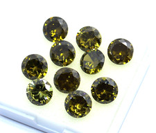 Natural Green Zircon 70 Pcs 3 mm Round Cut Cambodian Certified Gemstone Lot