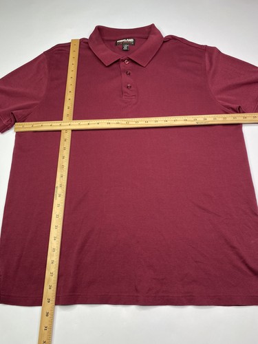 Kirkland Signature Golf Polo Shirt Sz XL Burgundy Short Sleeve Cotton - Picture 5 of 7