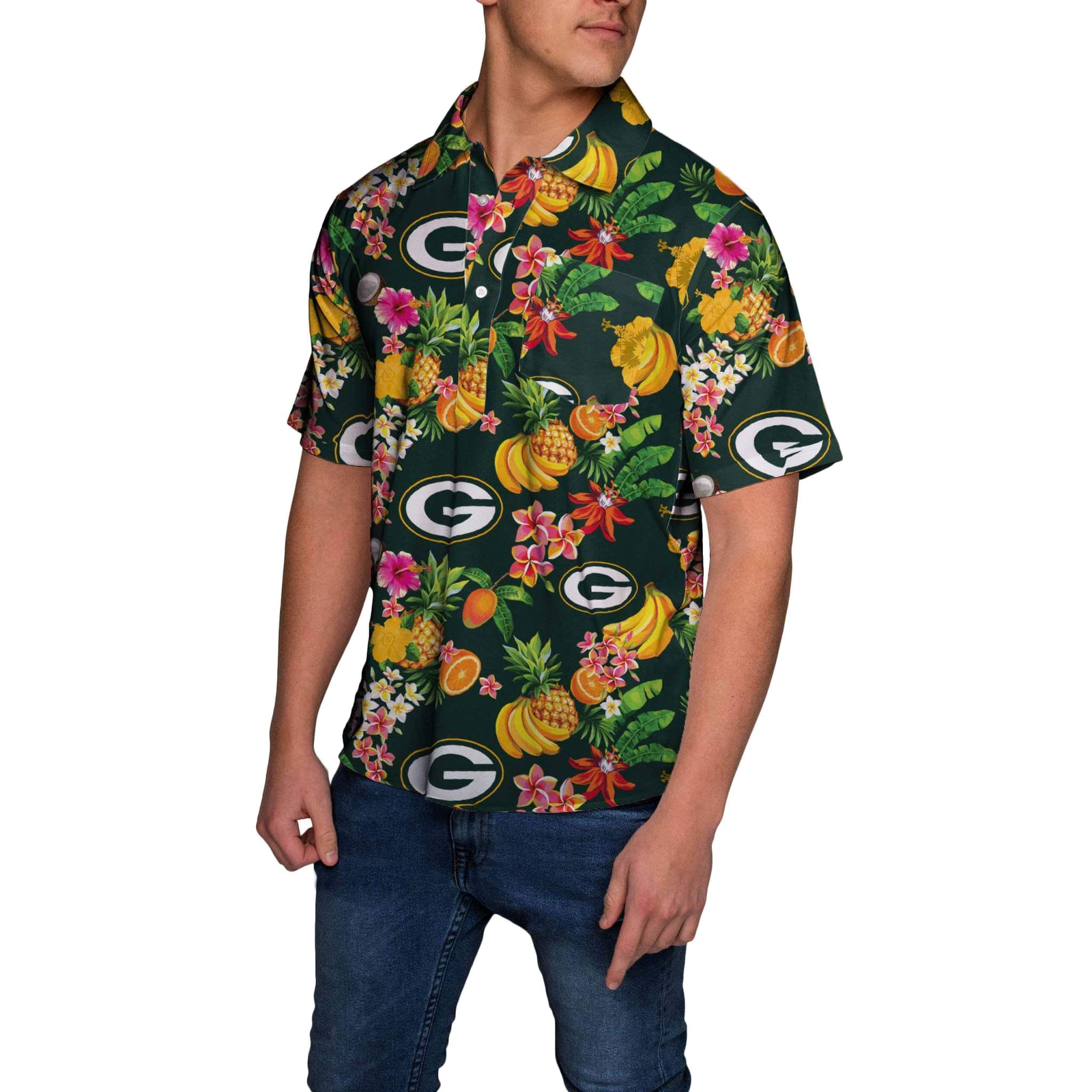 Green Bay Packers Fruit Flair Short Sleeve Polo Shirt eBay