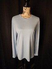Hanes Blue Dri-Cool Long Sleeve T-Shirt Women's Size Medium