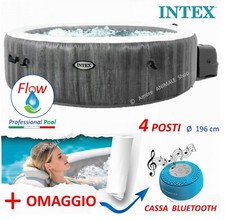 Intex Pure Spa Greywood Deluxe → 4 Places - 196x71 Cm Piscine À Remous 28440