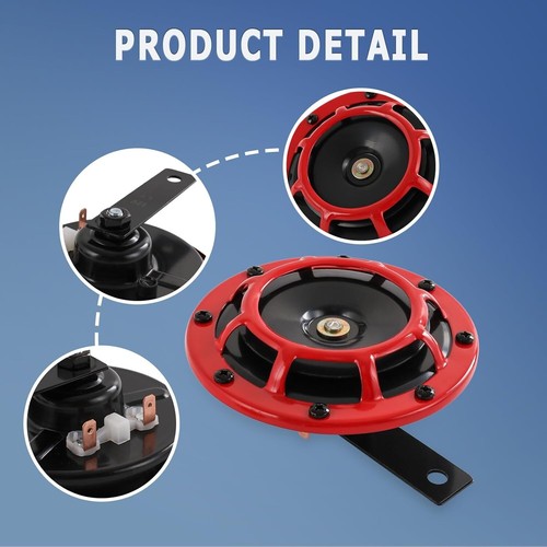 Supertone 12V High Tone/Low Tone Twin Horn Kit with Red Protective Grill 2 Horns - Picture 5 of 8