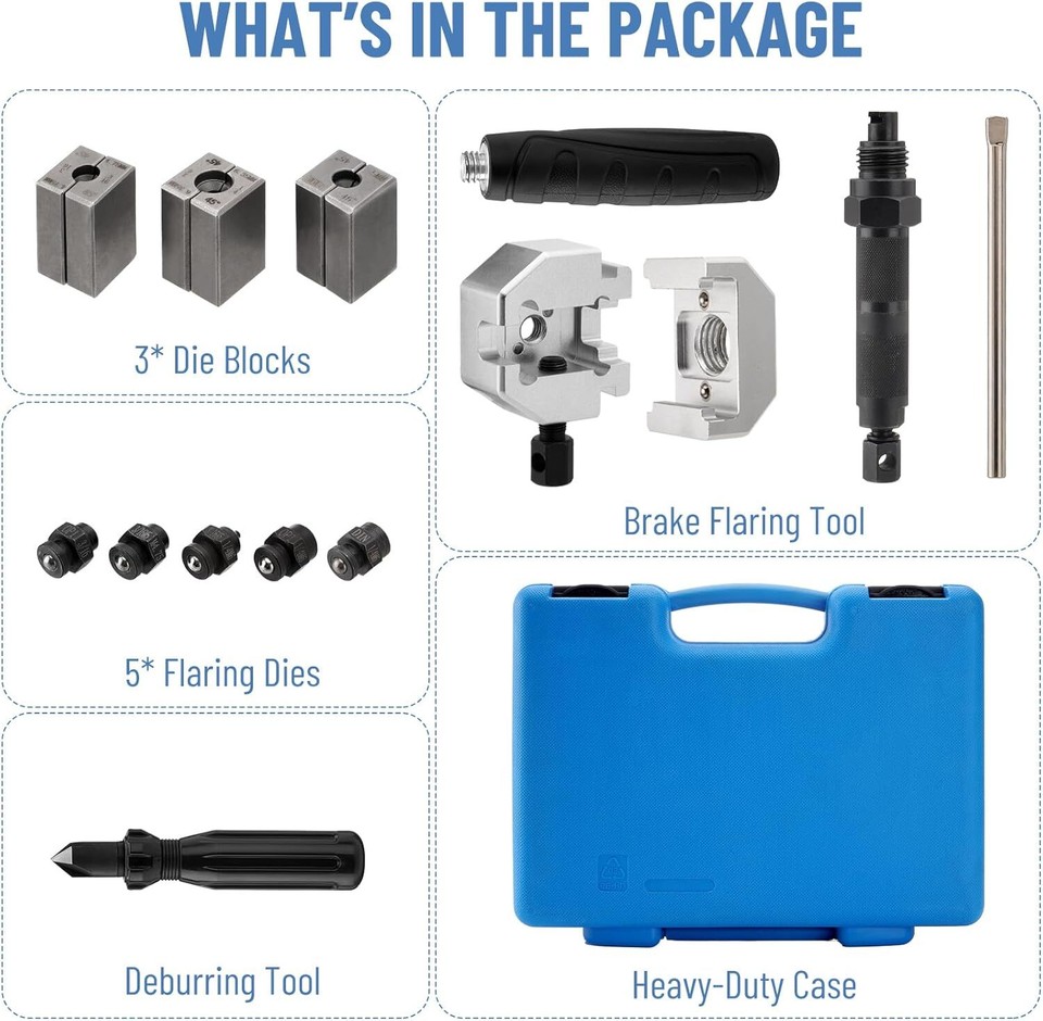 Repair Brake Line Flaring Tool SAE & DIN Flares On 3/16” 4.75mm 5mm 1/4