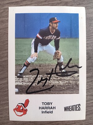 1983 Wheaties Cleveland Indians Toby Harrah IP Signed Auto Autograph