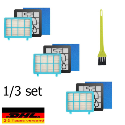 Filter-Set Ersatzfilter 4tlg für Philips PowerPro Compact und Active Staubsauger