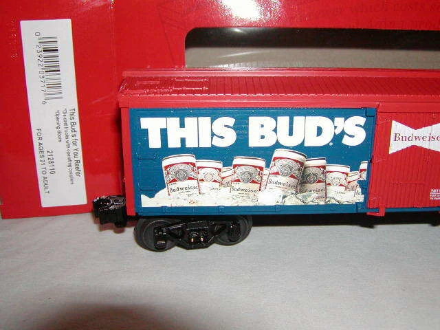 Lionel 2128110 This Bud's for you Woodside Beer Reefer O 027 MIB 2021 New Sealed - Image 4 of 4