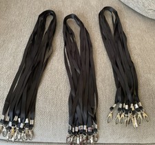 Lanyard Necklace - Black with Clip for Badge or Keys