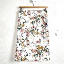 FORMATION AUSTRALIA Womens Pencil Skirt Size 8 White Floral Elastic Waist