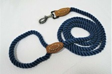 Mile High Life Braided Cotton Rope Leash, Navy, 6 ft long /2081.38