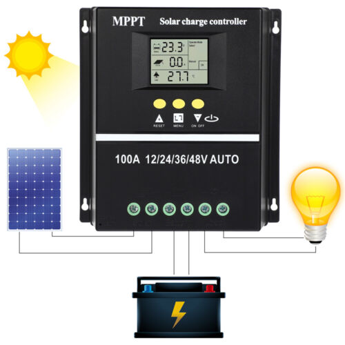  Regulador solar regulador de carga solar controlador de panel solar Mppt carro - Imagen 1 de 11