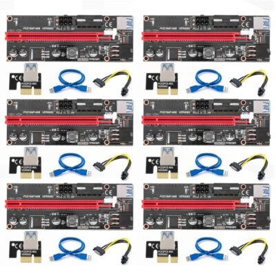 009S PCIe PCI-E PCI Express Riser Karte 1x auf 16x USB 3.0 Datenkabel SATA auf