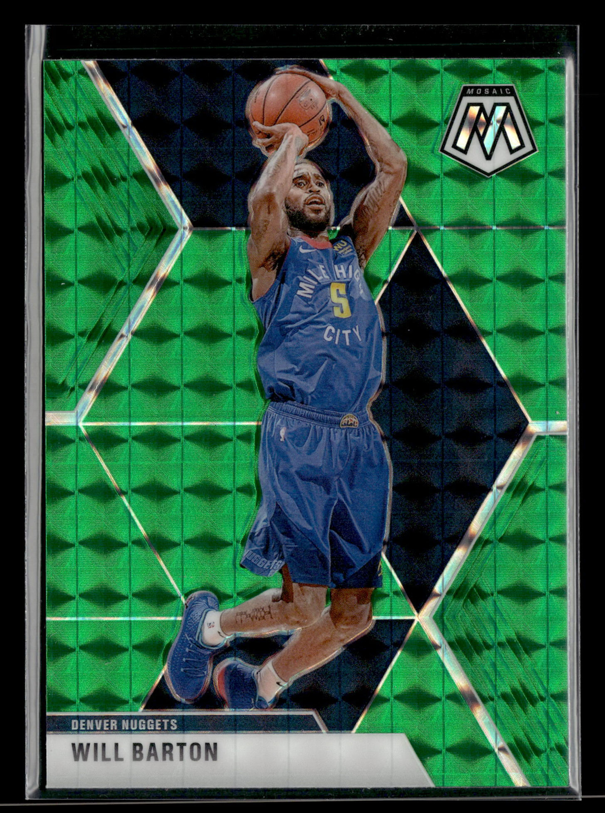 2019-20 Panini Mosaic #151 Will Barton Green Prizm Denver Nuggets