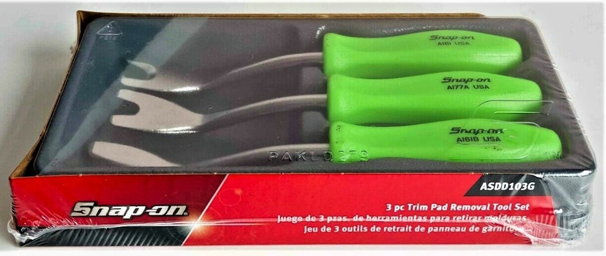 NEW* Snap-On Trim Pad remover Tool Set, *GREEN Hard Handles